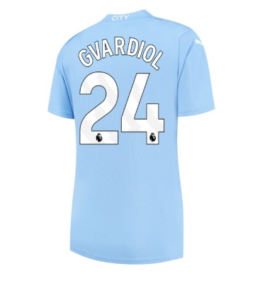 Manchester City Josko Gvardiol #24 Primera Equipación Mujer 2023-24 Manga Corta